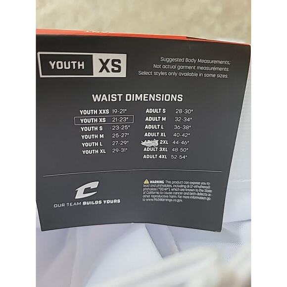 Champro‎ Baseball Pant Mvp Series White Youth XS Open Bottom NWT - Picture 4 of 5